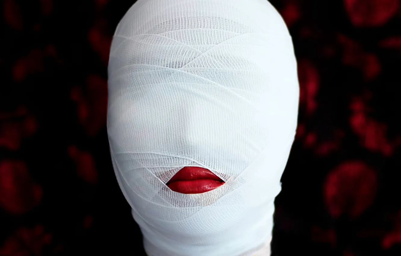 Photo wallpaper girl, portrait, lips