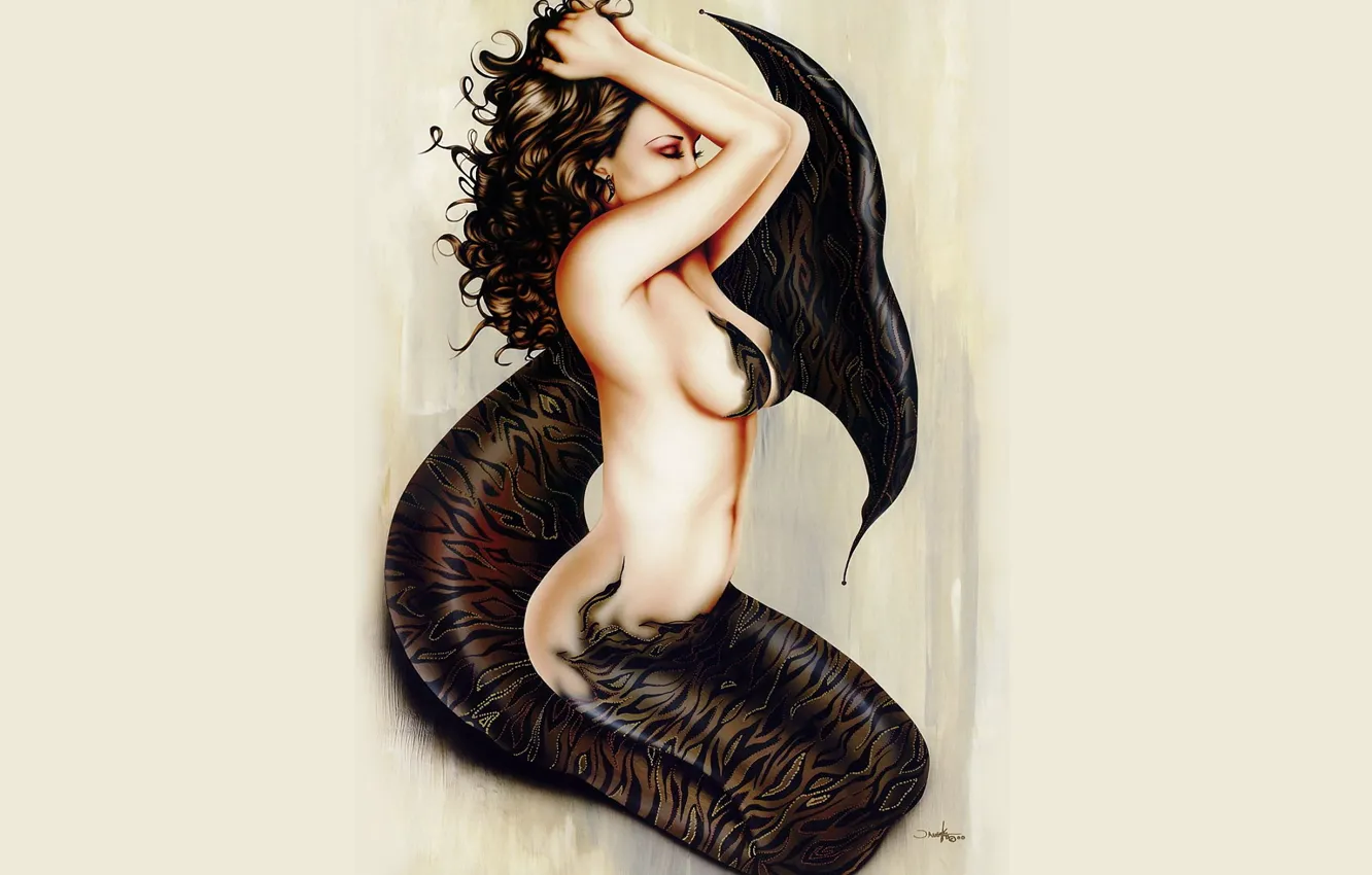 Photo wallpaper girl, body, mermaid