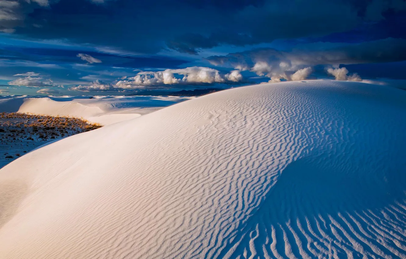 Photo wallpaper desert, USA, New Mexico, National Park White Sands, gypsum dunes