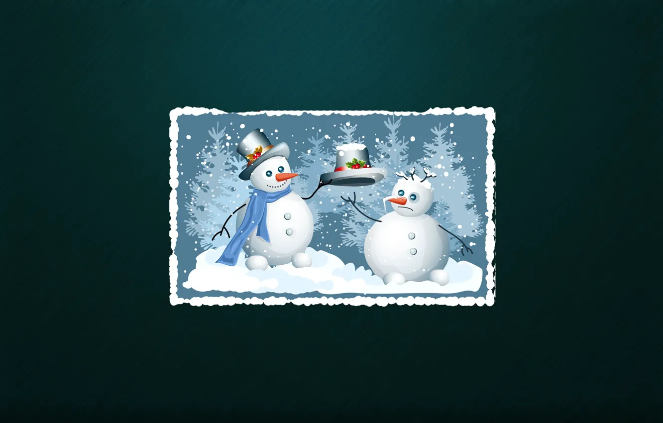 Photo wallpaper winter, background, mood, holiday, two, new year, minimalism, frost