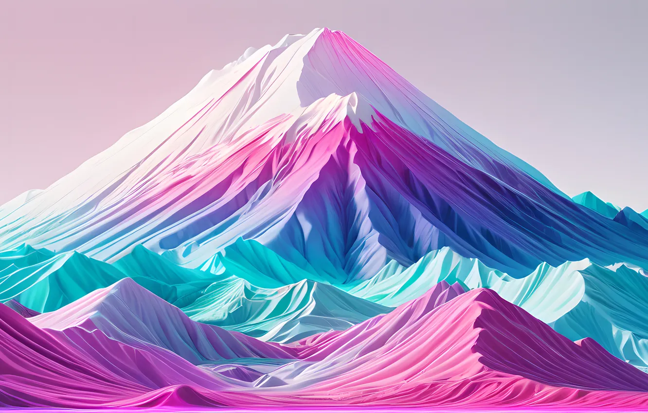 Photo wallpaper sky, pink, mountain, blue sky