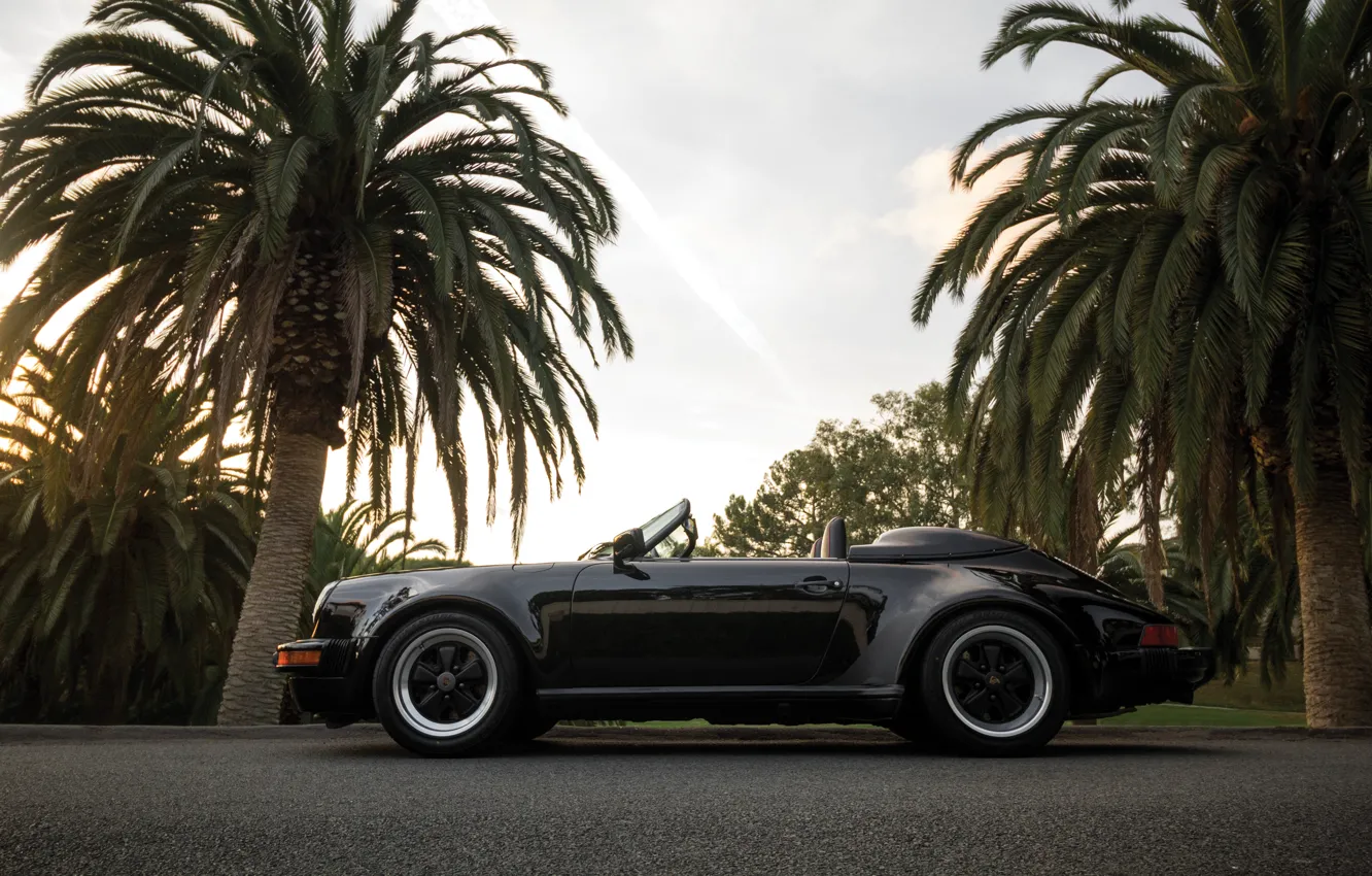 Photo wallpaper car, Porsche, supercar, sportcar, black, nature, classic, usa