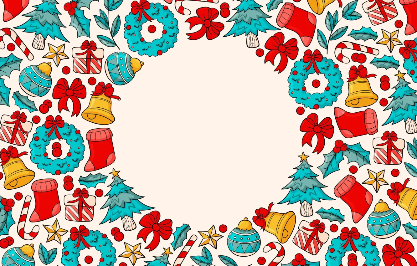 Photo wallpaper decoration, background, vector, colorful, Christmas, New year, christmas, new year
