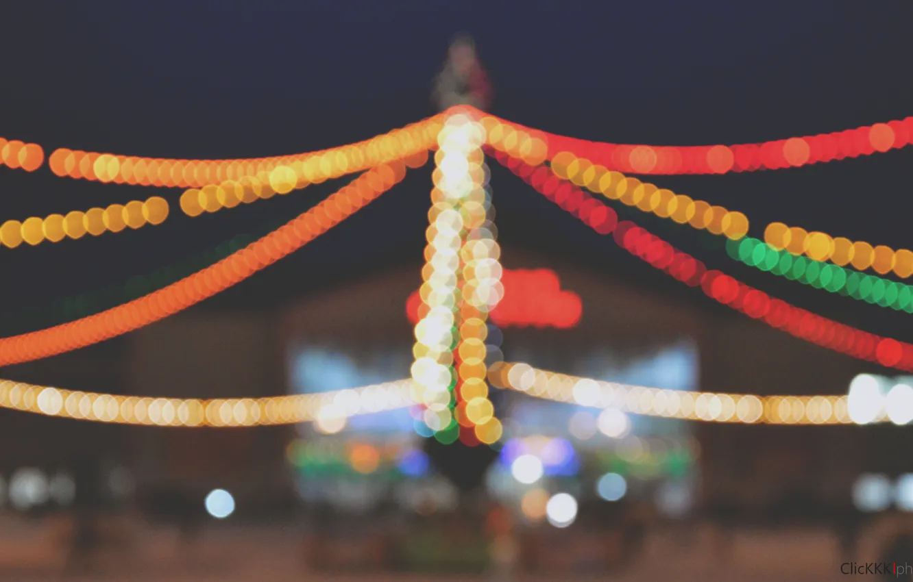 Photo wallpaper lights, tree, new year, the evening, Mezhdurechensk, The Area For Spring