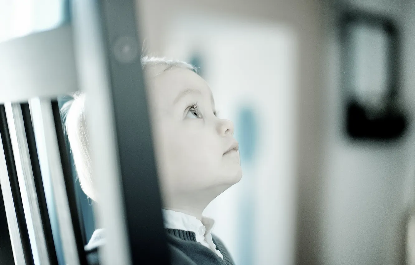 Photo wallpaper mood, boy, chair