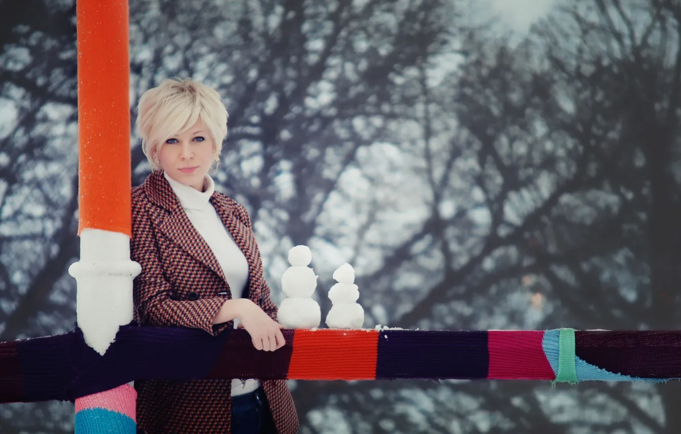 Photo wallpaper winter, girl, girl, woman, Olga Valikova, Olga Vastikova