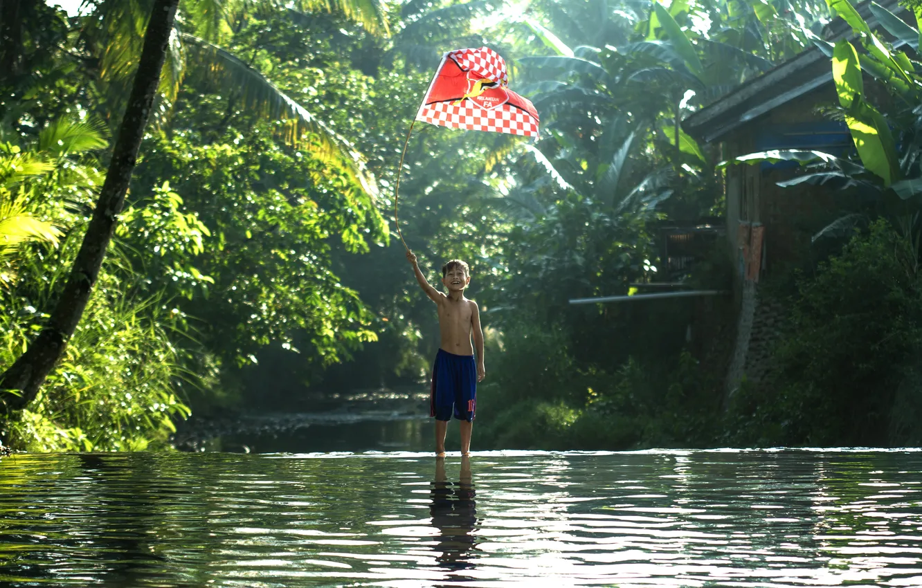 Photo wallpaper girls, nature, children, Boys