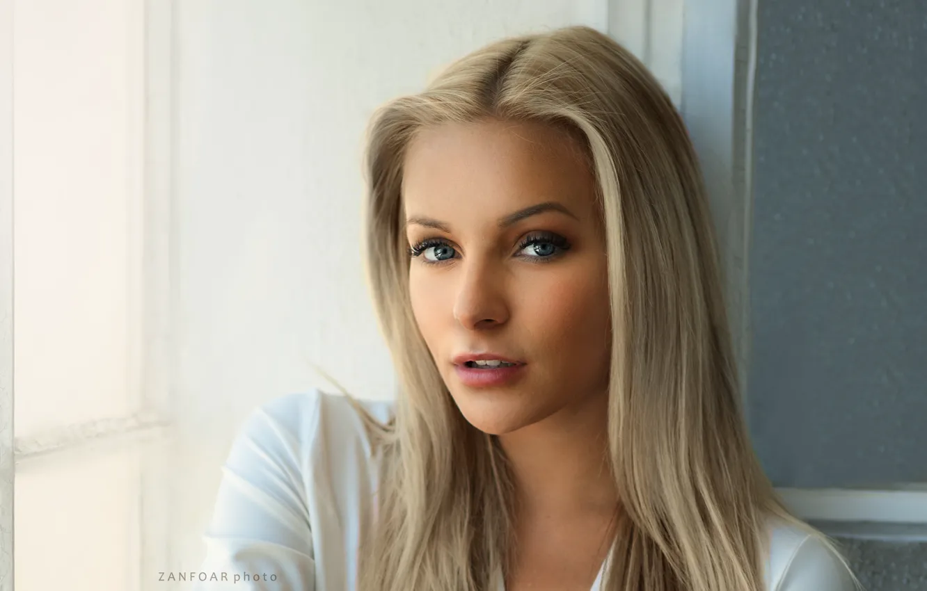 Photo wallpaper look, girl, blonde, Zan Foar