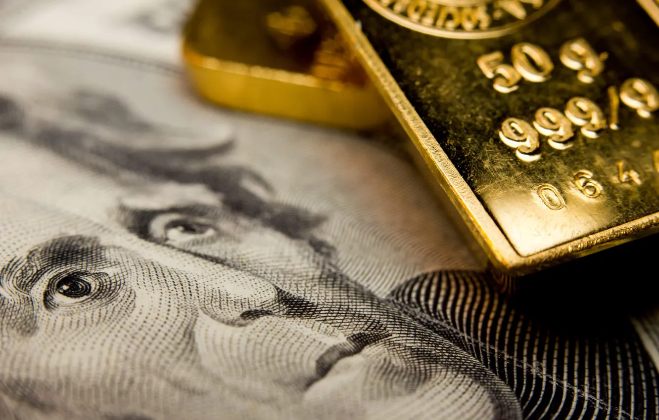 Photo wallpaper gold, money, dollar