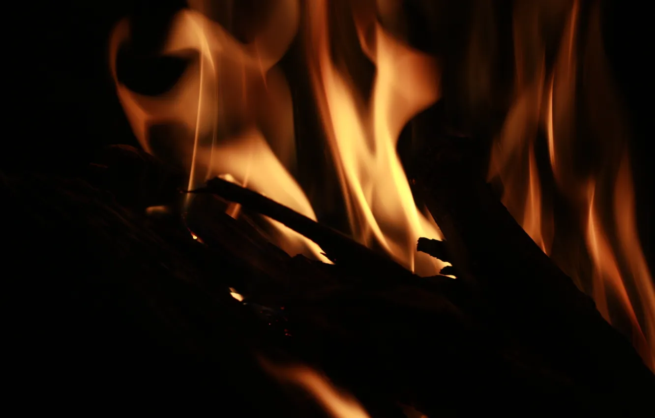 Photo wallpaper background, fire, flame, wood