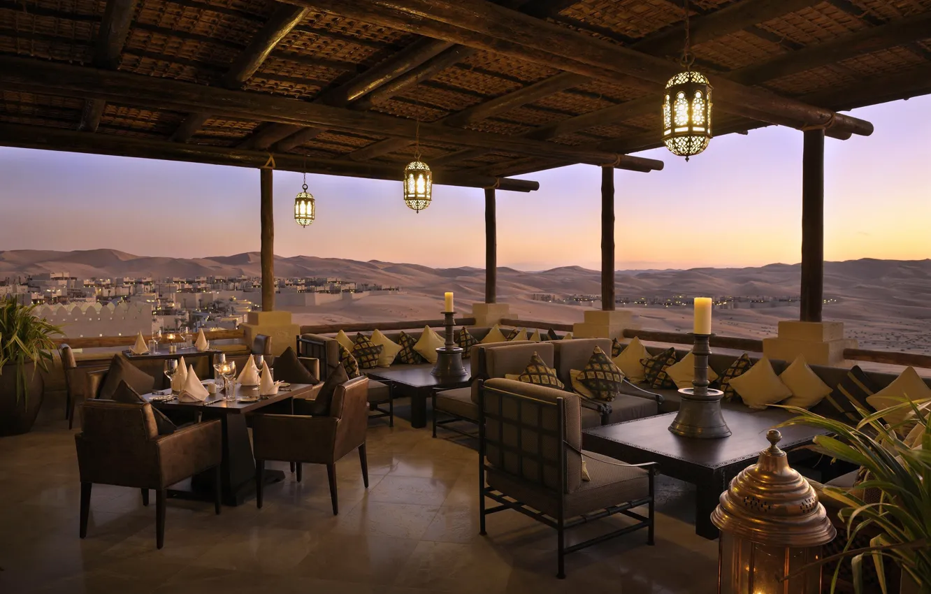 Photo wallpaper desert, Abu Dhabi, hotel, Panoramic, UAE, Qasr Al Sarab