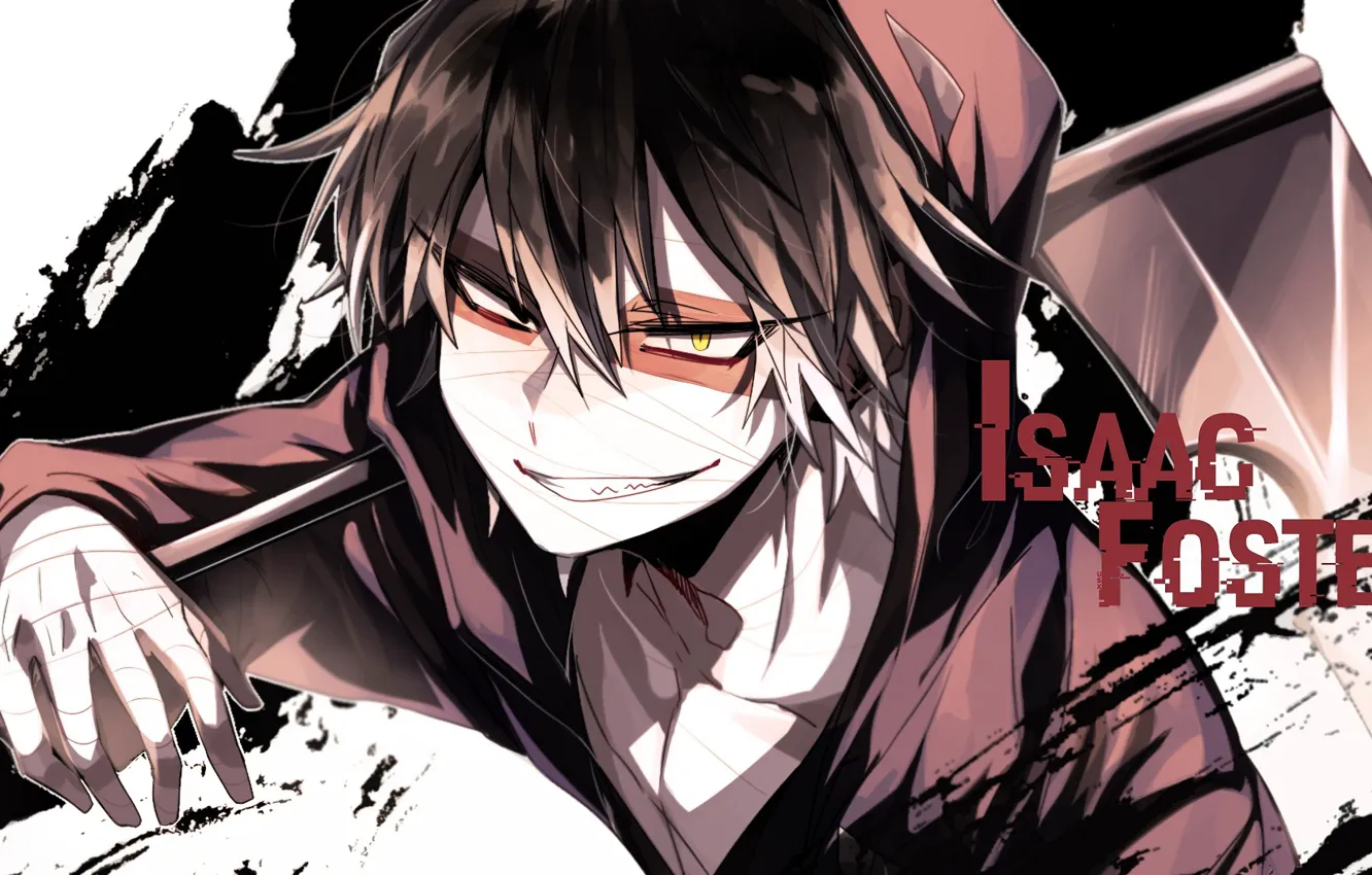 Photo wallpaper smile, guy, bandages, Angel bloodshed, Satsuriku no Tenshi, Zach