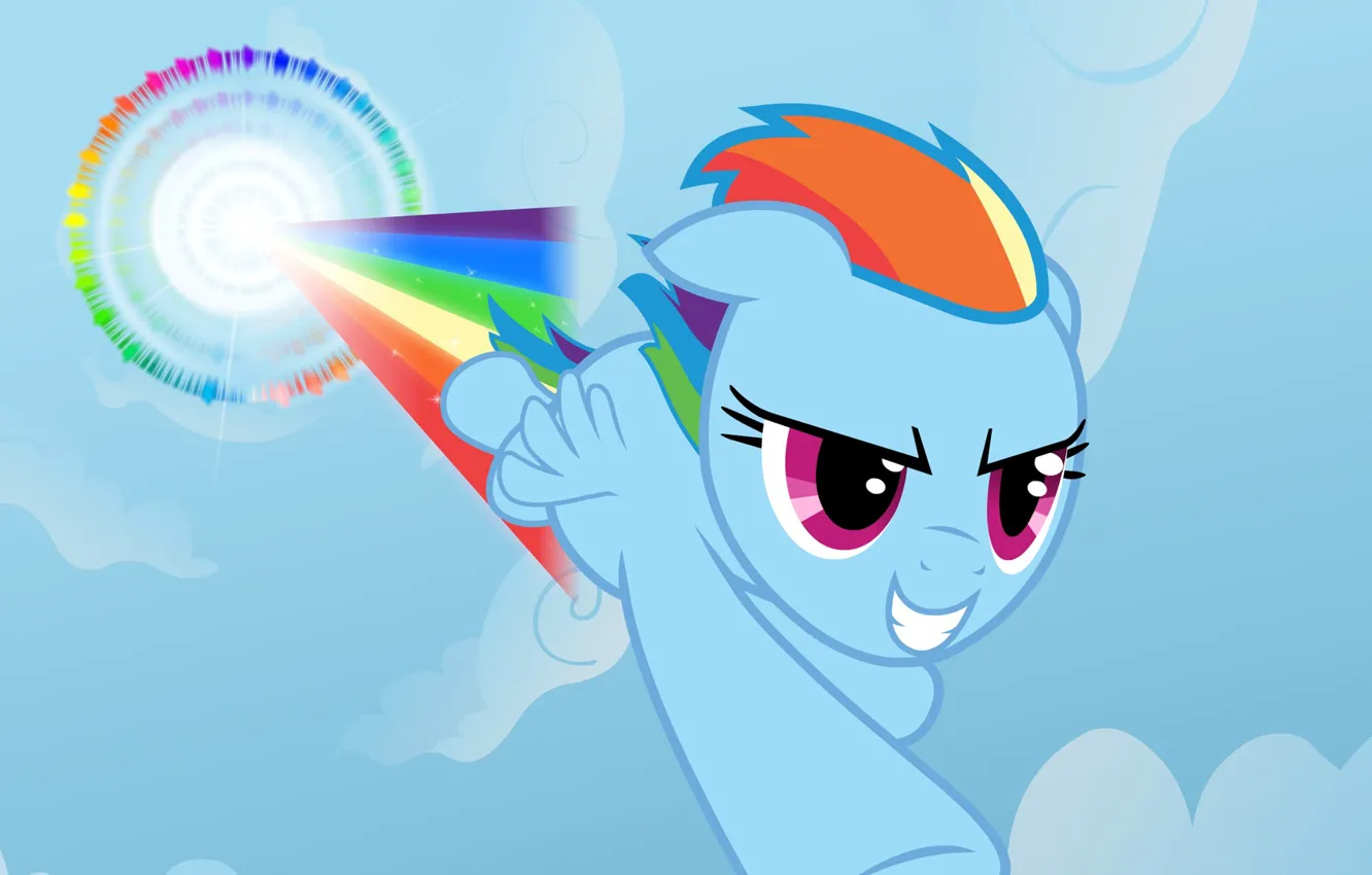 Photo wallpaper rainbow, unicorn, pony