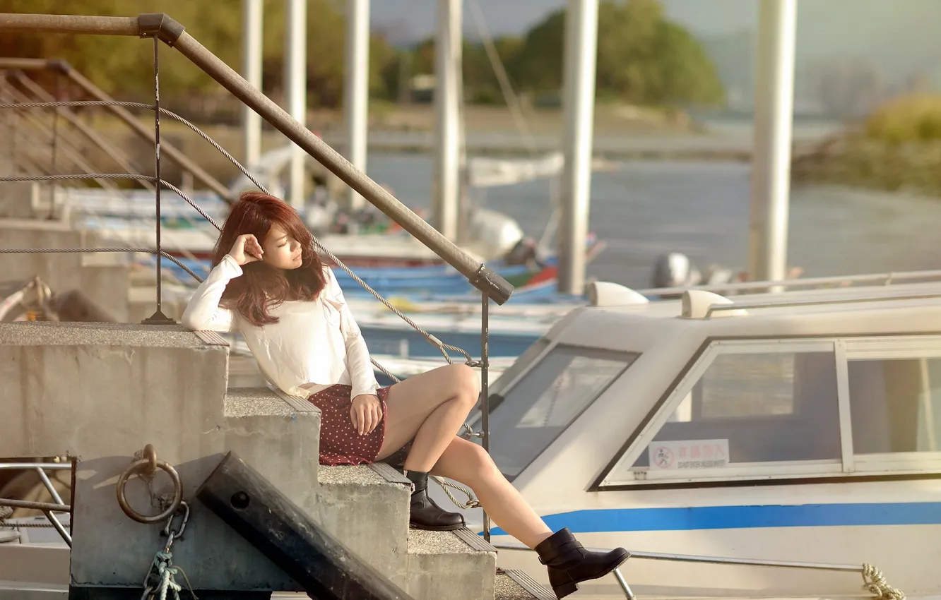 Photo wallpaper girl, pose, background