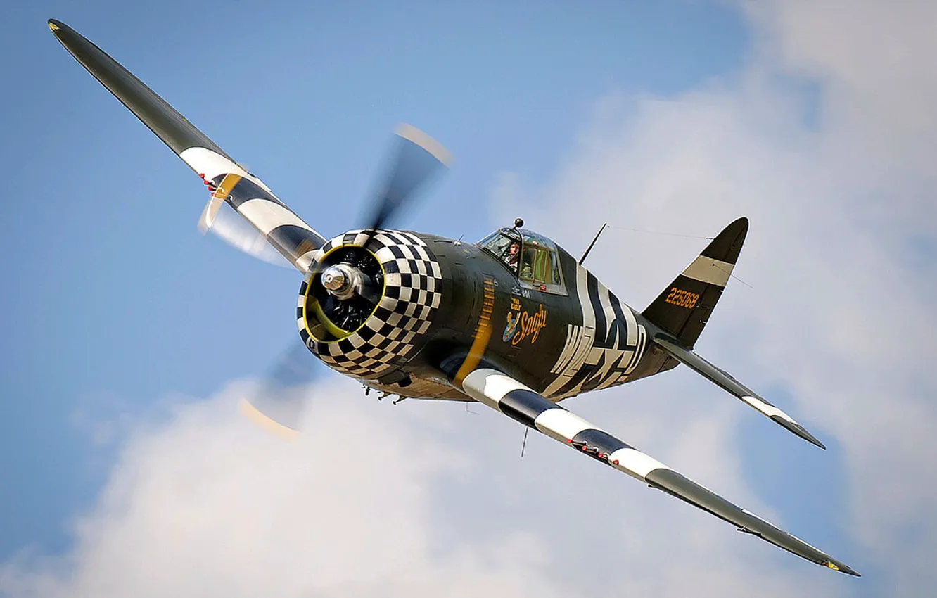 Photo wallpaper fighter-bomber, The Second World, P-47 Thunderbolt, United States air force