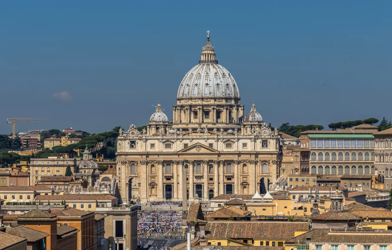 Photo wallpaper home, Rome, Italy, panorama, The Vatican, St. Peter's Cathedral