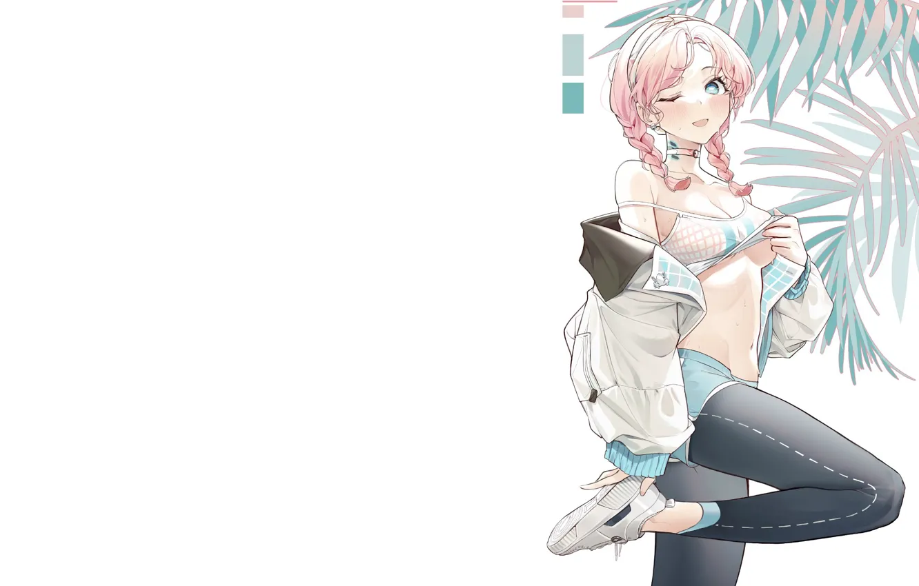 Photo wallpaper sexy, pink, anime, pretty, cute, posing