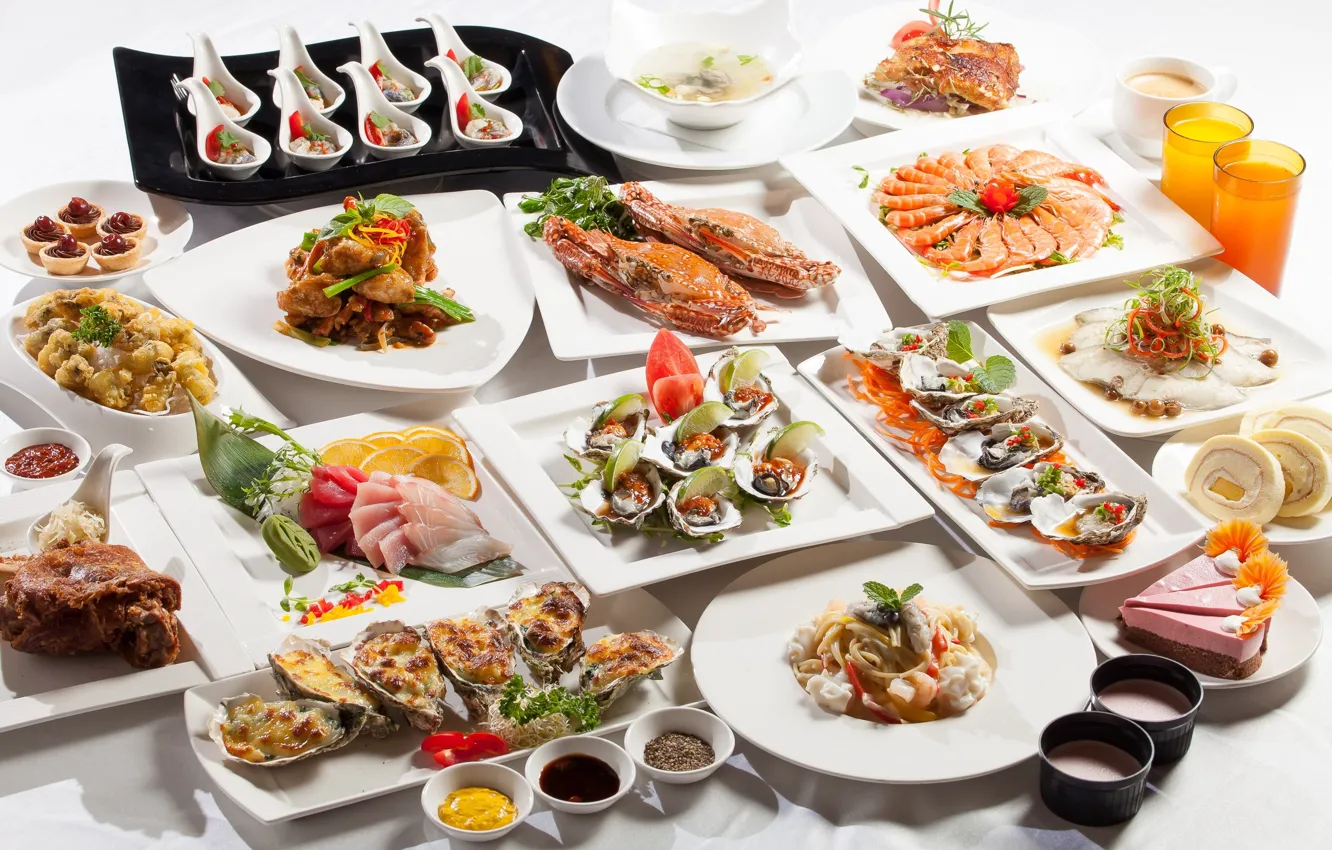 Photo wallpaper fish, juice, cake, Omar, sauce, dish, seafood, diversity