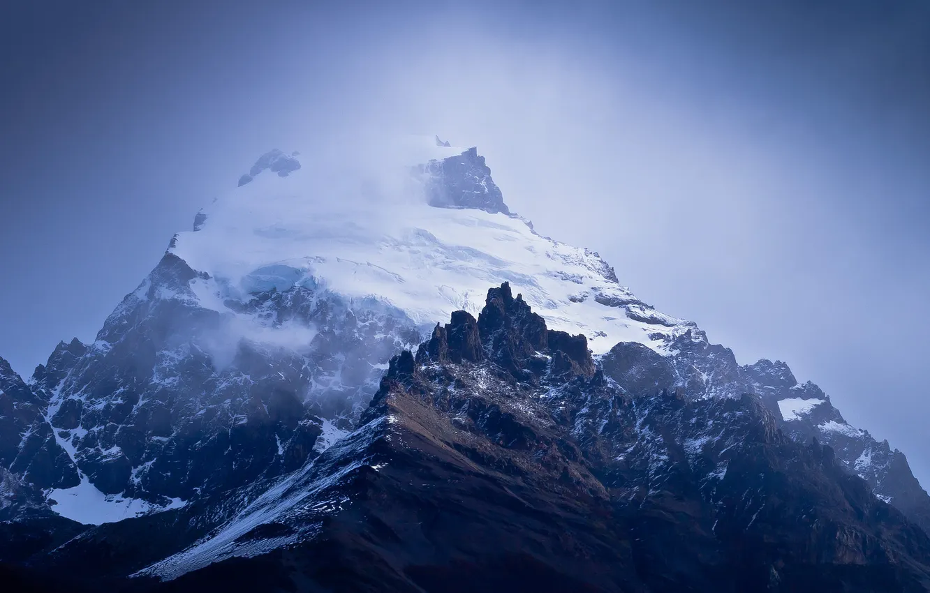 Photo wallpaper storm, landscape, nature, blue, calm, snow, argentina, peaceful