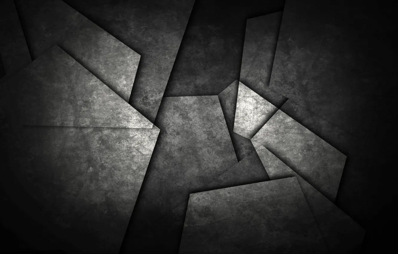 Photo wallpaper darkness, iron, polyhedra