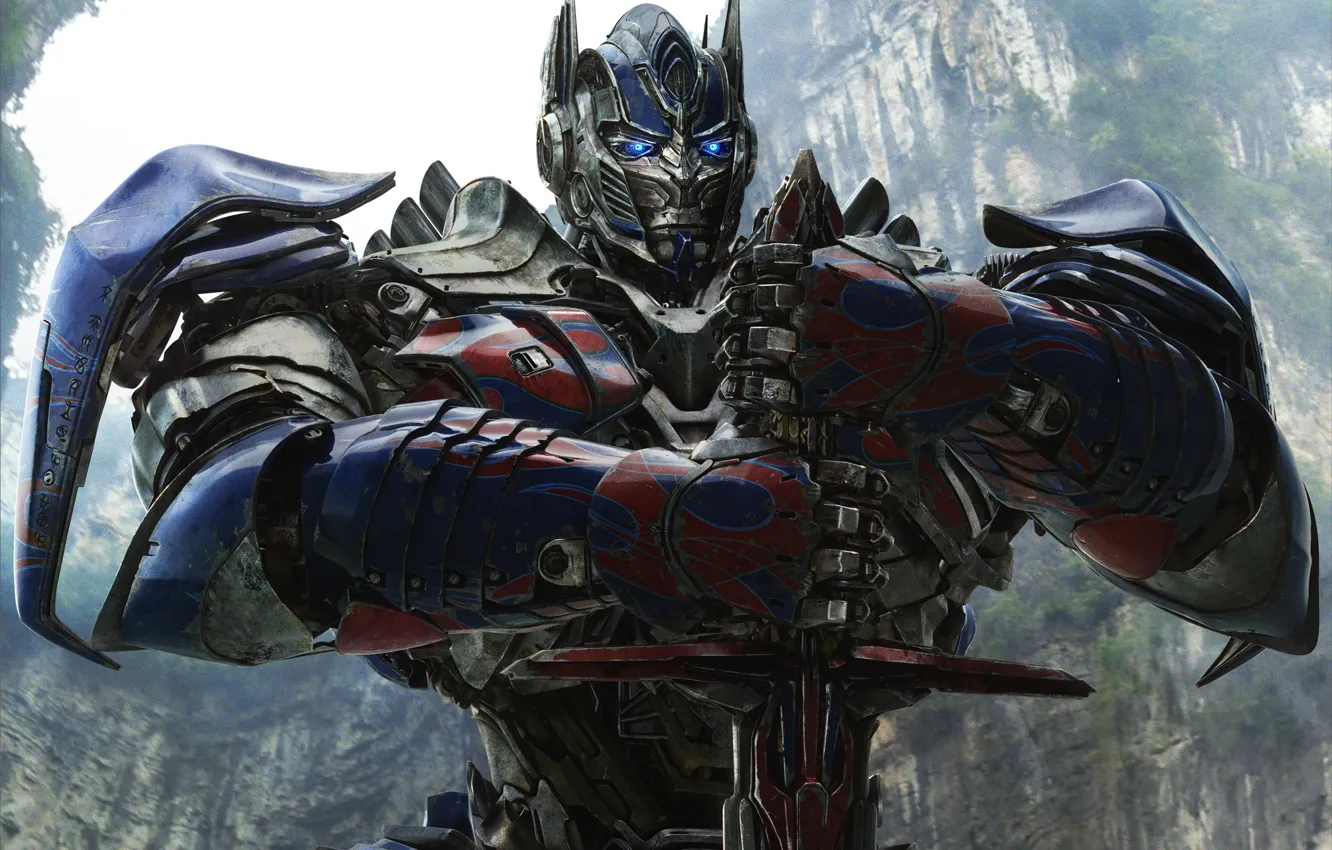 Photo wallpaper metal, rocks, sword, iron, the Autobots, Optimus Prime, Optimus Prime, Michael Bay