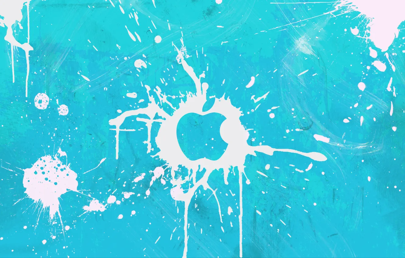 Photo wallpaper squirt, white, blue, blot, apple, Apple