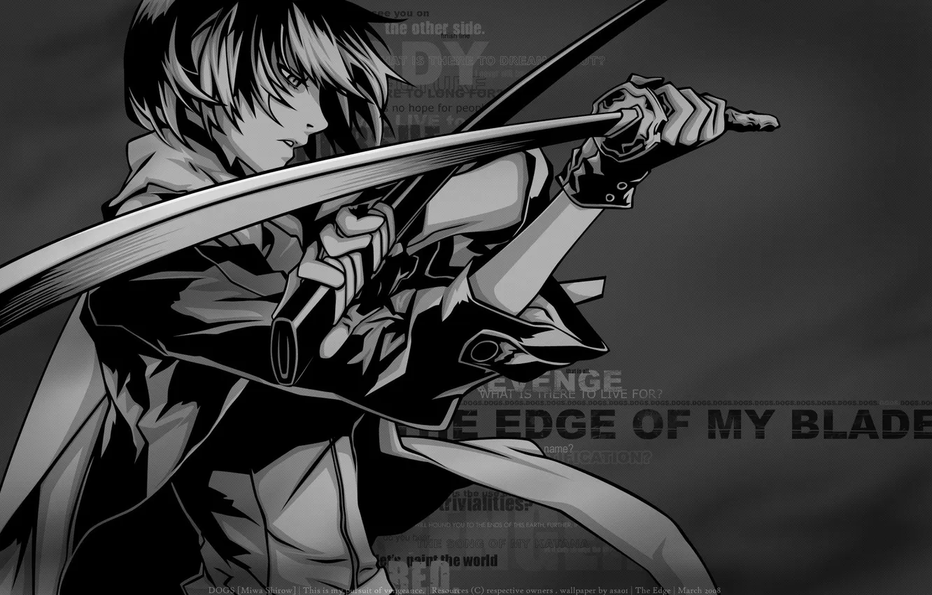 Photo wallpaper Wallpaper, black, sword, anime