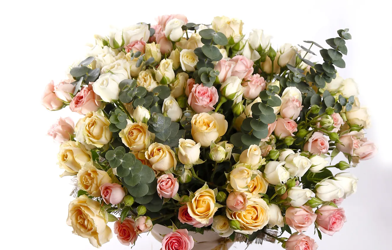 Photo wallpaper roses, bouquet, buds, chic, bouquets