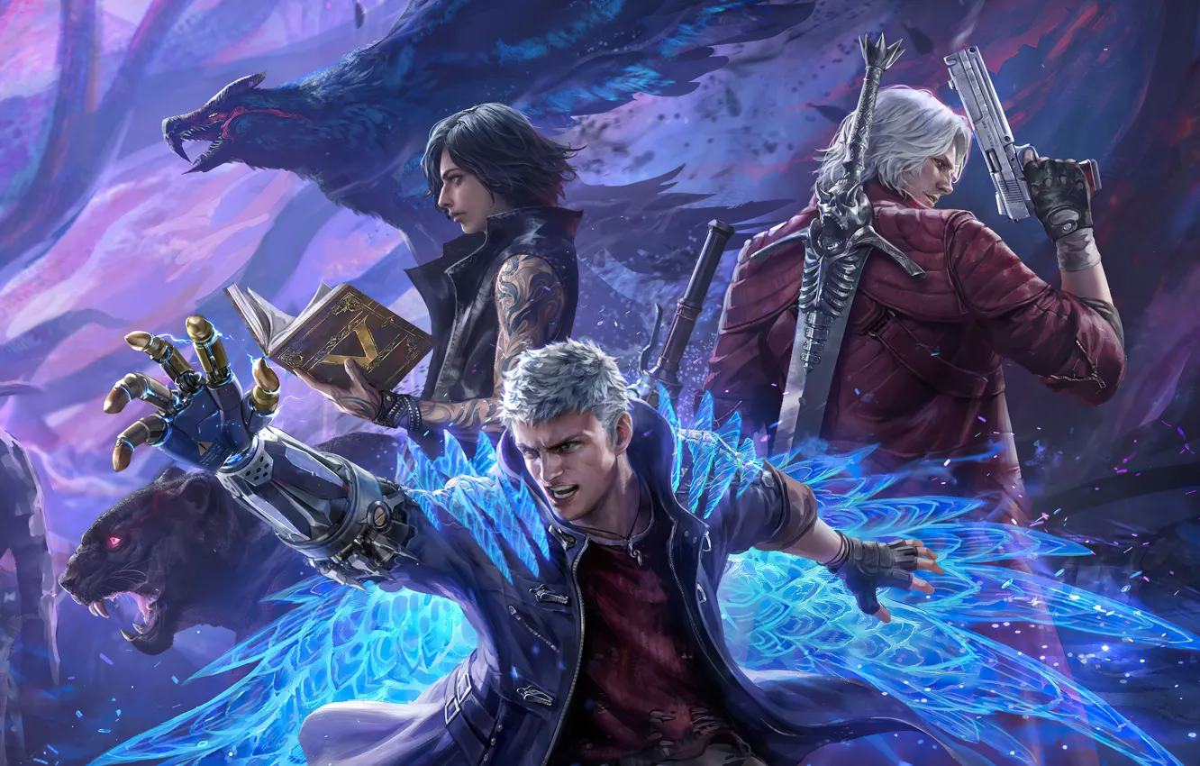 Photo wallpaper Dante, Capcom, Nero, Devil May Cry, Devil May Cry 5
