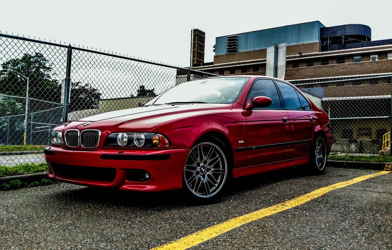 Photo wallpaper red, yellow, Line, E39, M5