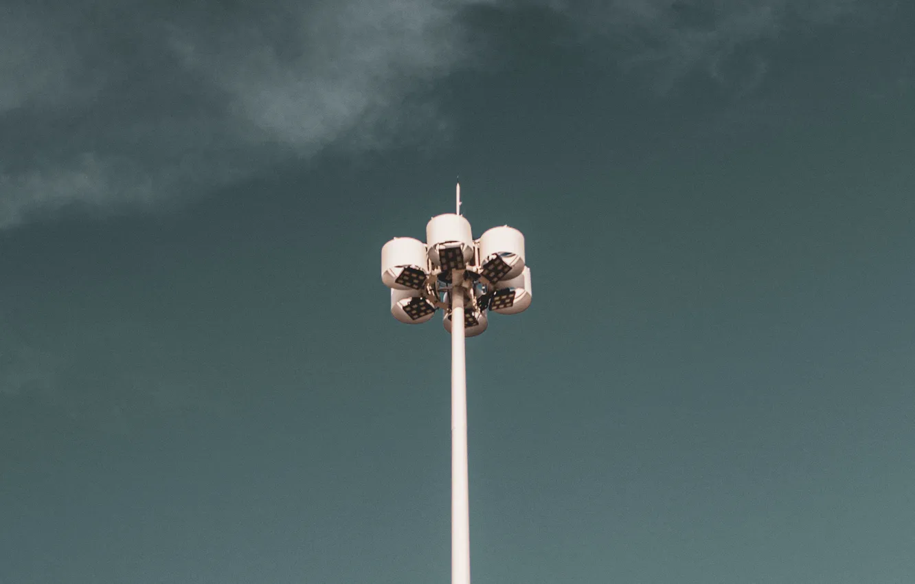 Photo wallpaper the sky, minimalism, lights, lamppost