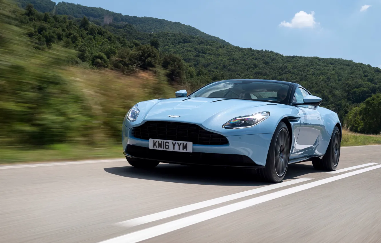 Photo wallpaper road, car, machine, Aston Martin, speed, supercar, road, speed