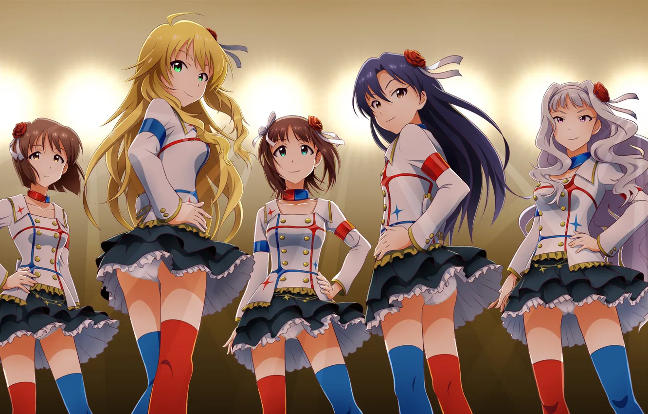 Photo wallpaper look, girl, smile, idolmaster, Hos This Tails, Shijou Takane, Kisaragi Chihaya, Hagiwara Yuki That