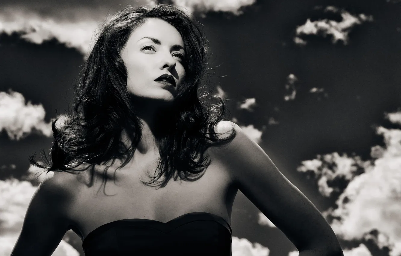 Photo wallpaper the sky, look, clouds, portrait