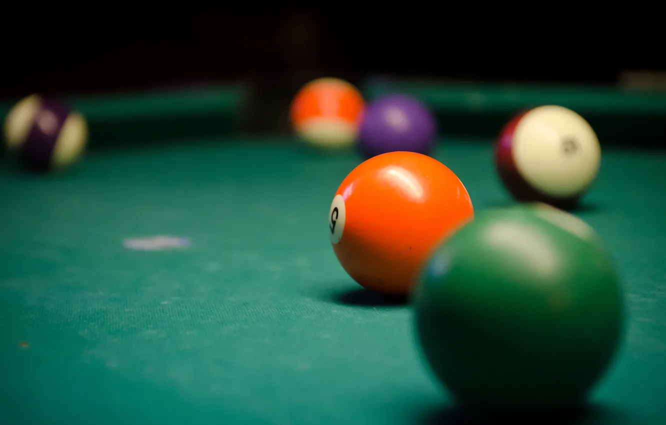 Photo wallpaper table, balls, Billiards