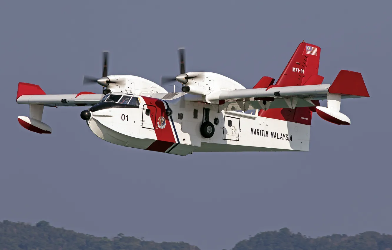 Photo wallpaper flight, the plane, Bombardier, amphibian