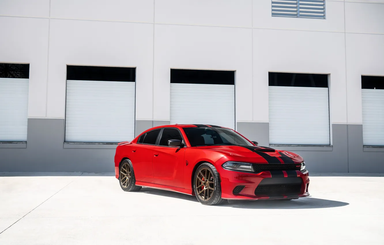 Photo wallpaper Dodge, Red, Charger, SRT Hellcat