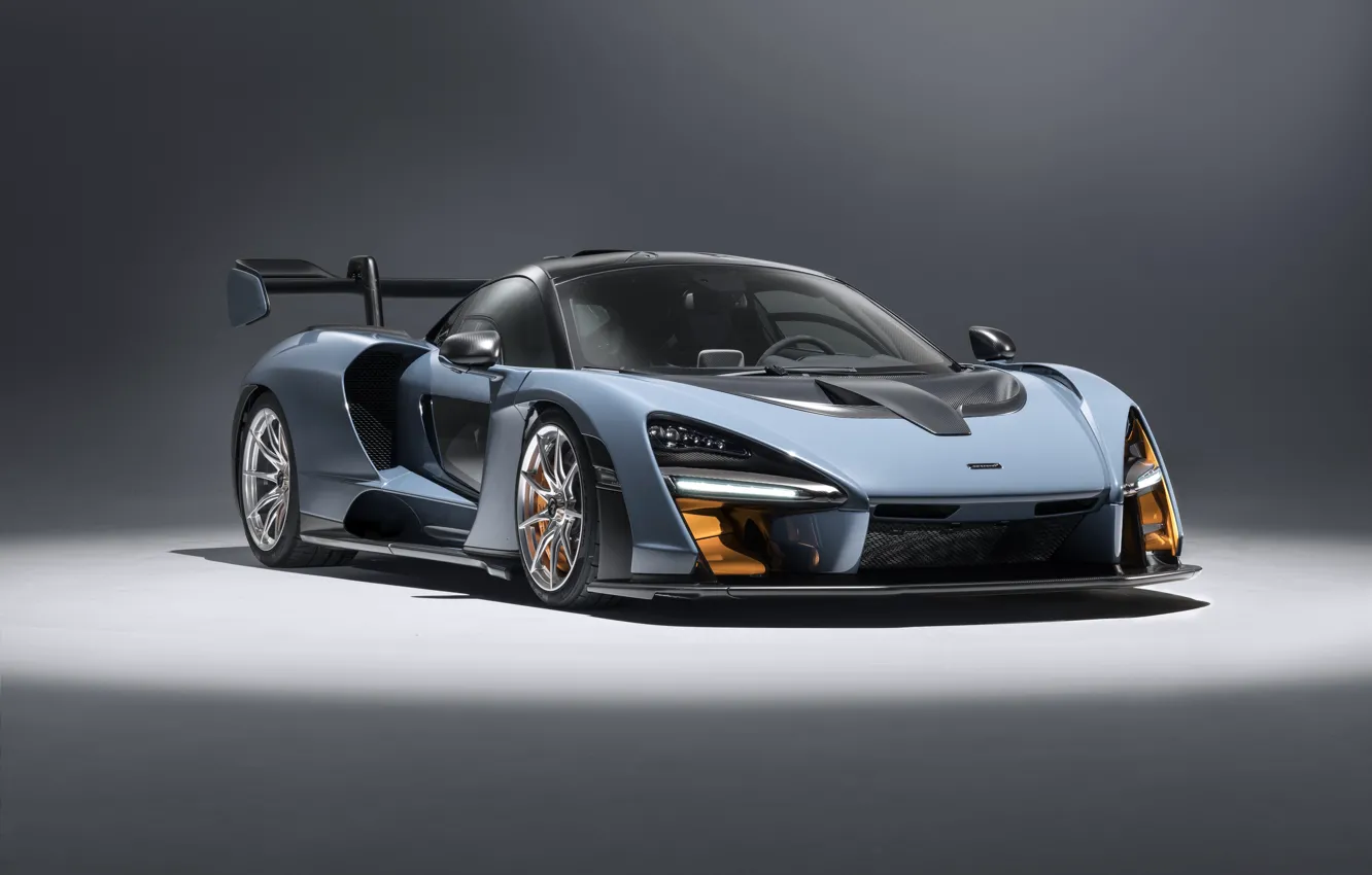 Photo wallpaper McLaren, supercar, 2018, Senna, Victory Grey