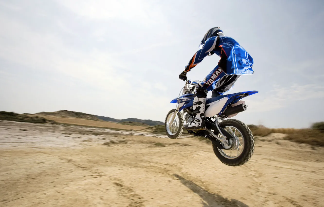 Photo wallpaper jump, horizon, motorcycle, Motorsport
