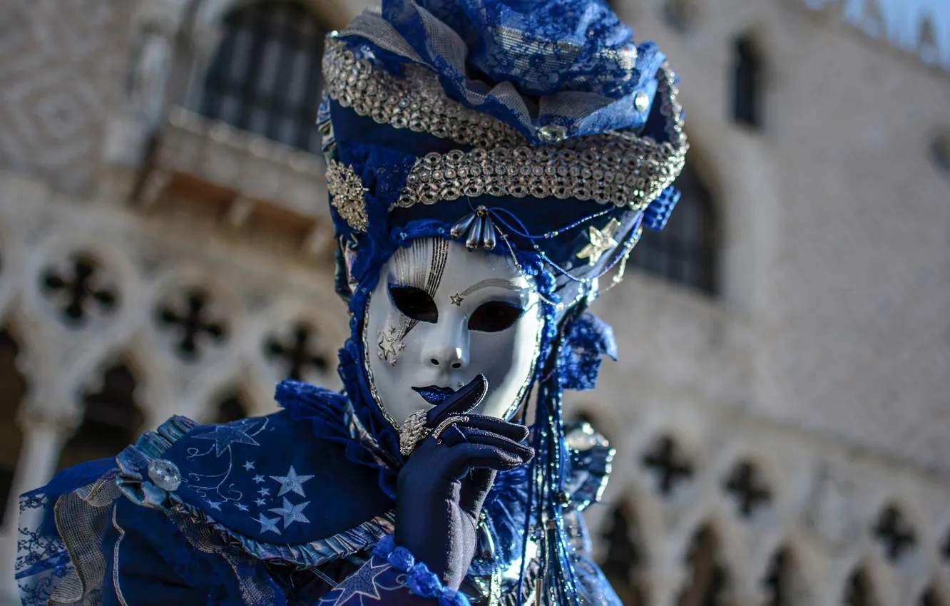 Photo wallpaper girl, decoration, style, mask, Italy, costume, Venice, outfit