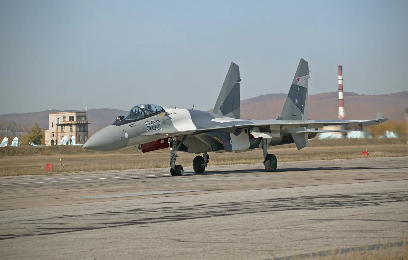 Photo wallpaper the plane, combat, Su 35