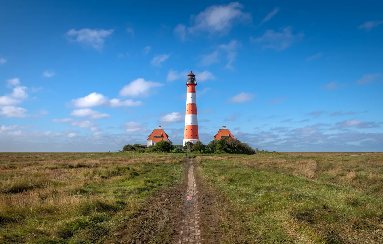 Photo wallpaper lighthouse, Germany, Westerhever sand