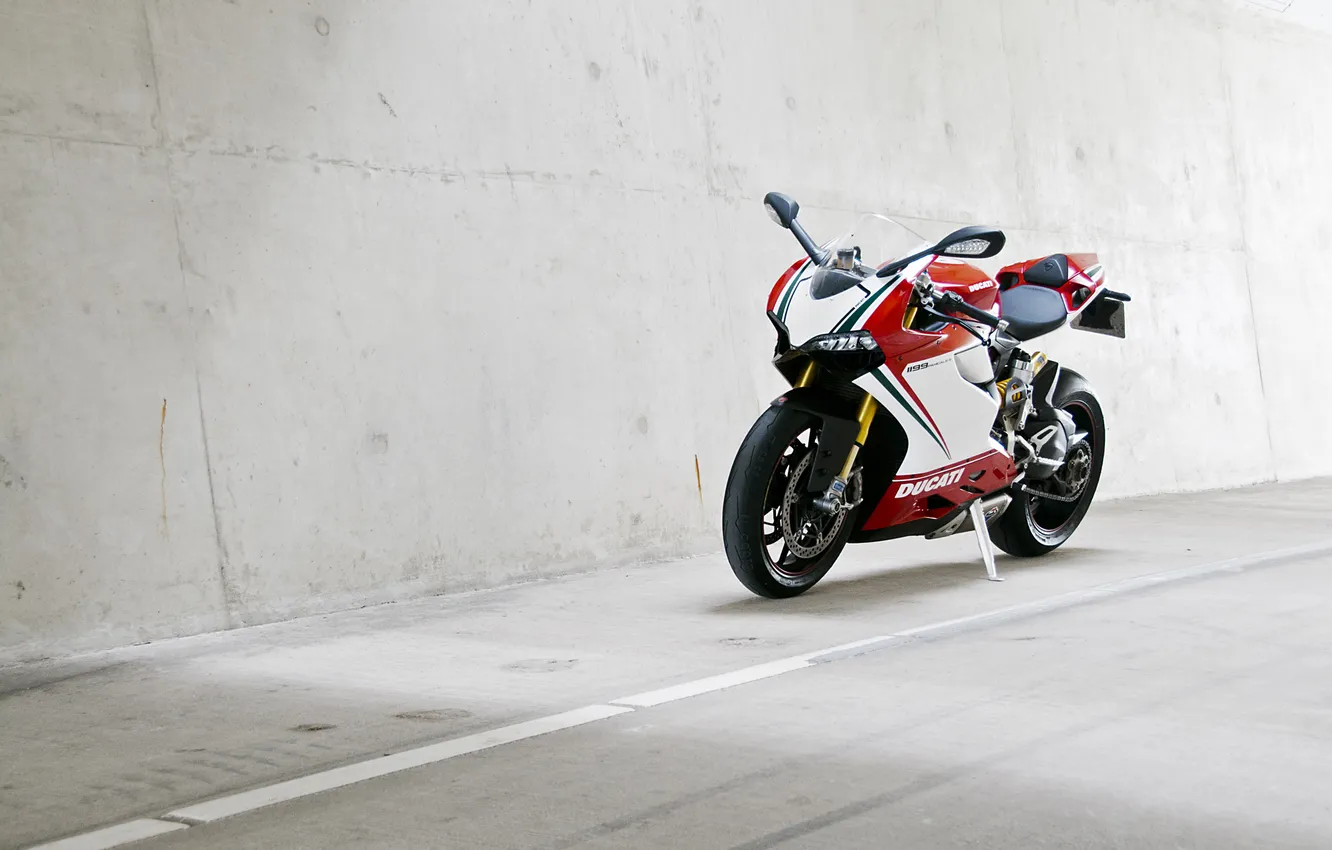 Photo wallpaper road, white, wall, markup, white, Ducati, bike, Ducati