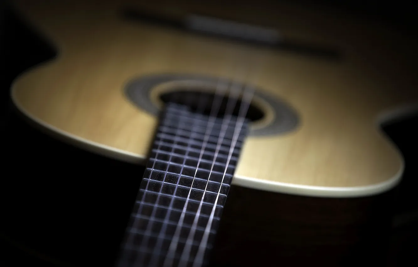 Photo wallpaper macro, background, guitar