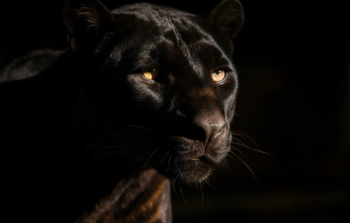 Photo wallpaper face, portrait, Panther, digital art, AI art, The Art of Artificial Intelligence, neural network