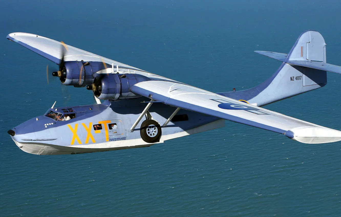 Photo wallpaper sea, flight, the plane, hydroplane, Consolidated, Catalina, PBY