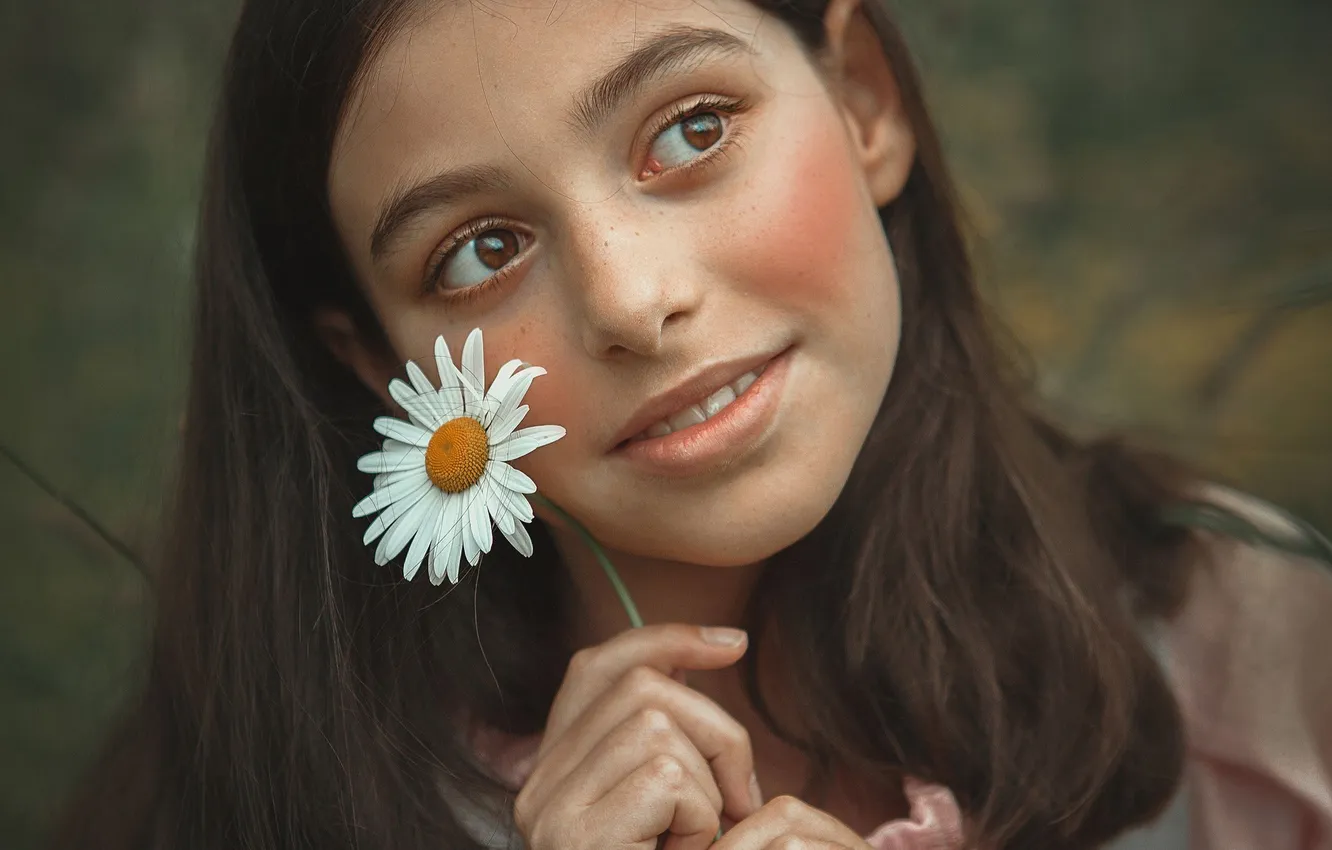 Photo wallpaper girl, chamomile, Portrait photography, Tatyana Shepeleva