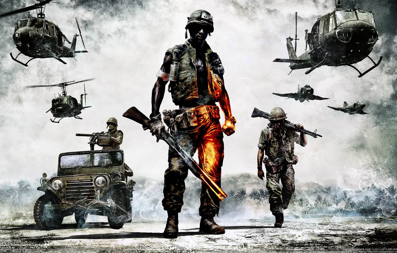Photo wallpaper game, Battlefield, Bad Company2, Vietnam
