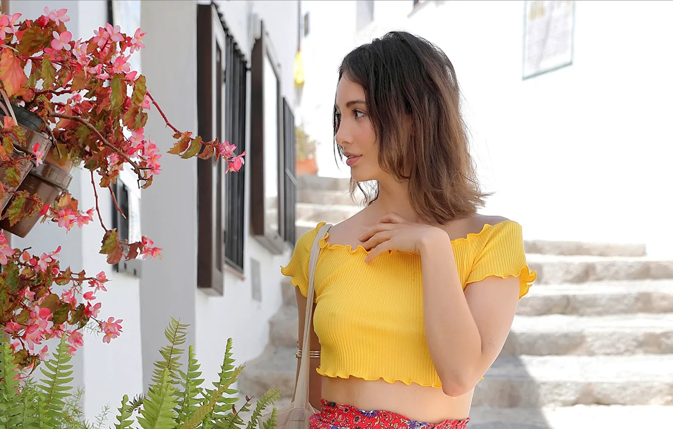 Photo wallpaper look, girl, street, model, Calypso Muse