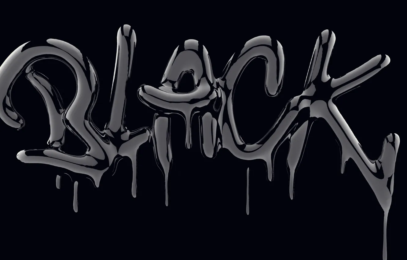 Photo wallpaper drops, text, letters, background, paint, black
